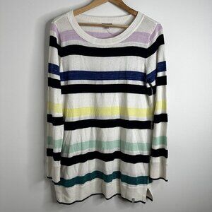 Talbots Sweater Womens Large Multi Color Striped Coastal Casual Preppy - EUC